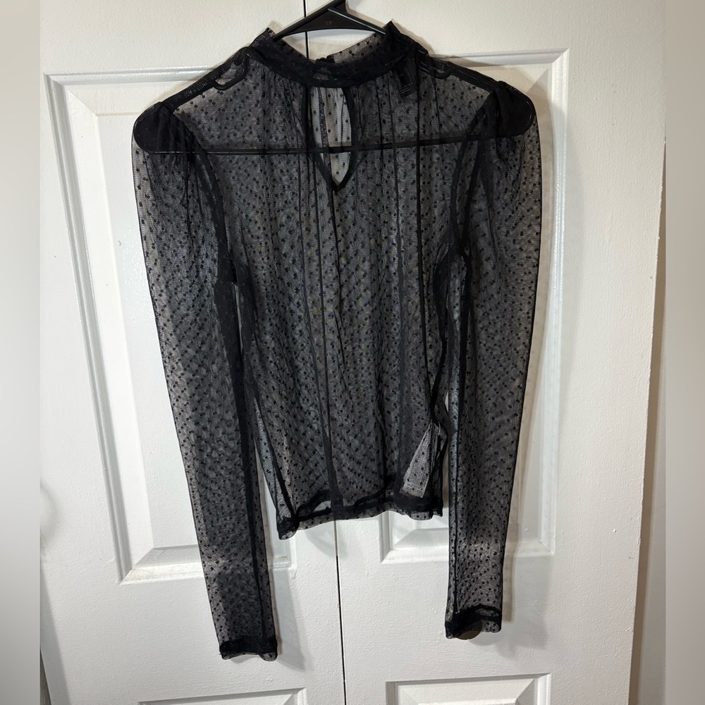 Forever 21 Black Sheer Blouse